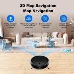 Robotstofzuiger - 2 in 1 - Stofzuiger & Natte Dweil Combo - Smart Mapping - Ideaal voor Huisdierhaar, Tapijt & Vloer - WiFi - App - 4KPa - Borstelloze Motor - Zwart
