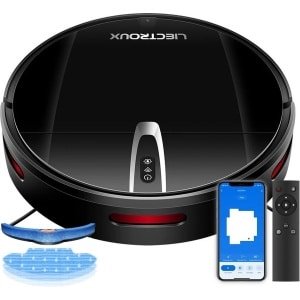 Robotstofzuiger - Droog en nat dweilen - 4KPa Zuigkracht - Werkt met Alexa en Google assistant - Ideaal voor haren, tapijt etc