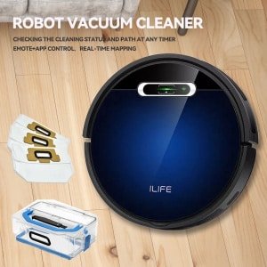 Robotstofzuiger - Moederdag Cadeautje - ILIFE B5 Max - App bediening - Robotstofzuiger Met Laadstation - 2000Pa - Dun - 76mm - Vacuümzuiger - 120 minuten - G Slam- Navigatiesysteem - Zwart