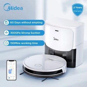 Robotstofzuiger - Robotstofzuiger Met Laadstation - Leegt Automatisch - Robotstofzuiger Met Dweilfunctie - 3000Pa - Appbediening - Stembediening - Vacuümzuiger - 150 Minuten - G Slam - Navigatiesysteem - 3 liter - Wit