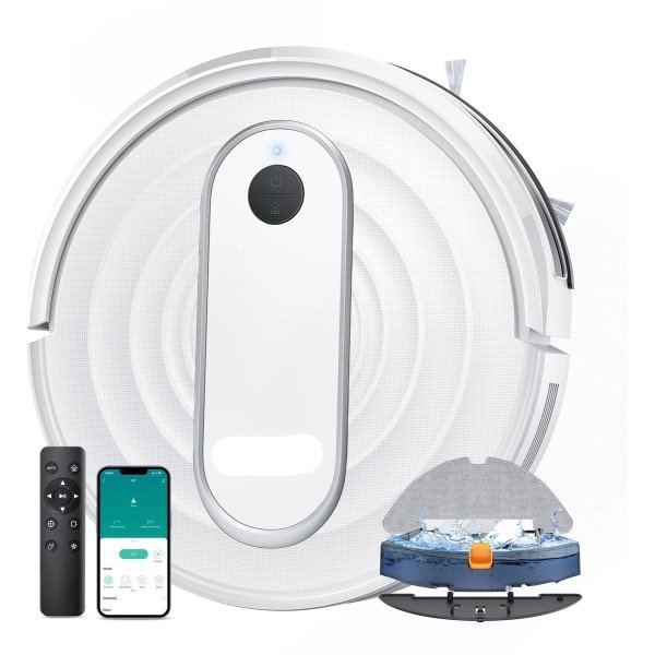 Robotstofzuiger - Stofzuiger - Dweilrobot - Vacuum Cleaner - Robotstofzuiger met Dweilfunctie - Dweilsysteem - 4500PA Zuigkracht - Slimme App-Bediening - Geplande Navigatie - Tapijt- en Vloerreiniging