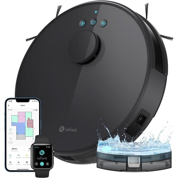 Robotstofzuiger met Dweilfunctie 4000Pa, LDS Navigatie & App Bediening