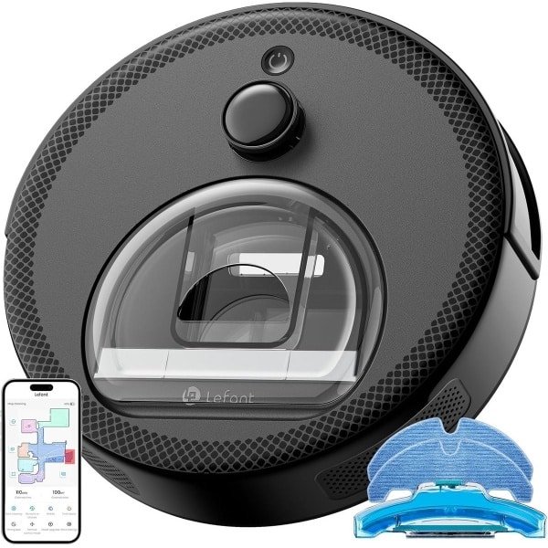 Robotstofzuiger met Dweilfunctie, 5000Pa Zuigkracht, Lidar Navigatie, Kaartfunctie en App Bediening