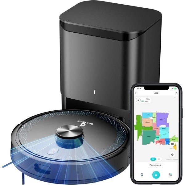 Robotstofzuiger met Dweilfunctie, Automatisch Ledigen en LiDAR Navigatie - Ideaal voor Huisdieren en Harde Vloeren