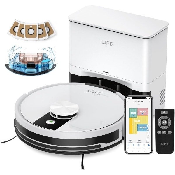 Robotstofzuiger met Dweilfunctie en Zelflegstation - Slimme Navigatie & App Bediening
