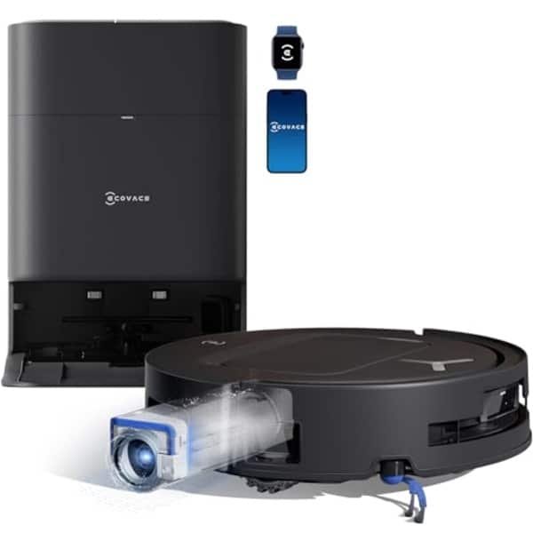 Robotstofzuiger met dweilfunctie en zelfreinigend systeem, 18.000 Pa zuigkracht, ZeroTangle technologie, ideaal voor grondige reiniging