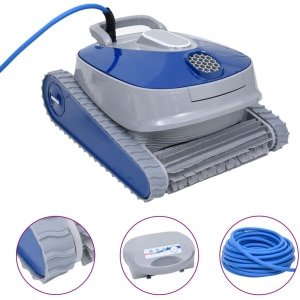 Robotstofzuiger zwembad - Zwembadrobot - Zwembadreiniger - Zwembadstofzuiger - Automatische zwembadreiniger - Klimfunctie voor vloer en wanden - Drie reinigingsprogramma's - Wit/blauw