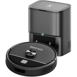 TONIHOMI® R8 - Robotstofzuiger met dweilfunctie - Automatisch legen - Robotstofzuiger met laadstation - LDS Laser navigatie - Met app - Zwart