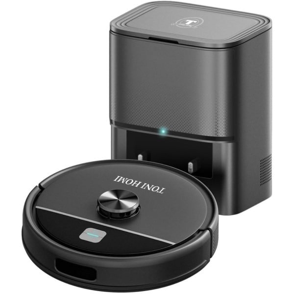 TONIHOMI® R8 - Robotstofzuiger met dweilfunctie - Automatisch legen - Robotstofzuiger met laadstation - LDS Laser navigatie - Met app - Zwart