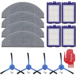 Vervangende accessoires voor Eufy RoboVac X8 Hybrid robotstofzuiger, 4 zijborstels, 4 HEPA-filters, 4 microvezel-dweildoek, 1 reinigingsborstel