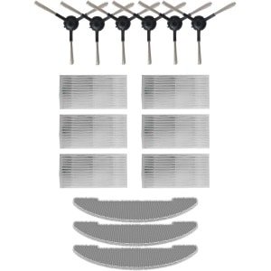 Vervangende accessoireset voor dweilrobots - 6 zijborstels, 6 HEPA-filters, 3 schoonmaakdoekjes
