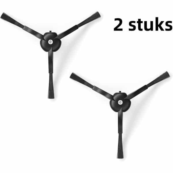 Vervangende onderdelen voor robotstofzuigers (2 stuks) - Zwarte driehoekige borstel - Compatibel met P10, G20, G20s, G10, T7s7