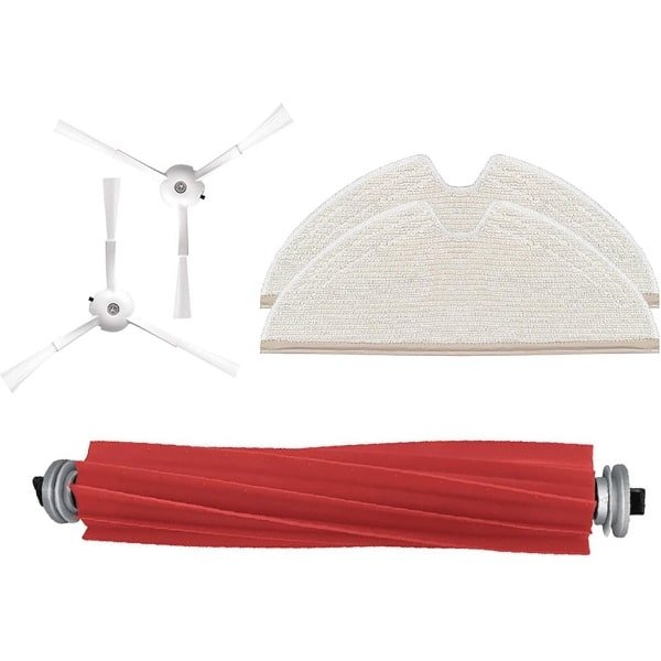 Vervangende reinigingsrollers en borstels voor robotstofzuigers - 1 borstelrol, 2 zijborstels en 2 wasbare vodden