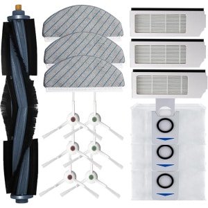 Vervangingsonderdelen Geschikt voor Ecovacs DEEBOT T10 Plus robotstofzuigers: 1 hoofdborstel, 3 zijborstels, 3 filters, 3 dweilpads, 3 stofzakken (16 stuks per verpakking).