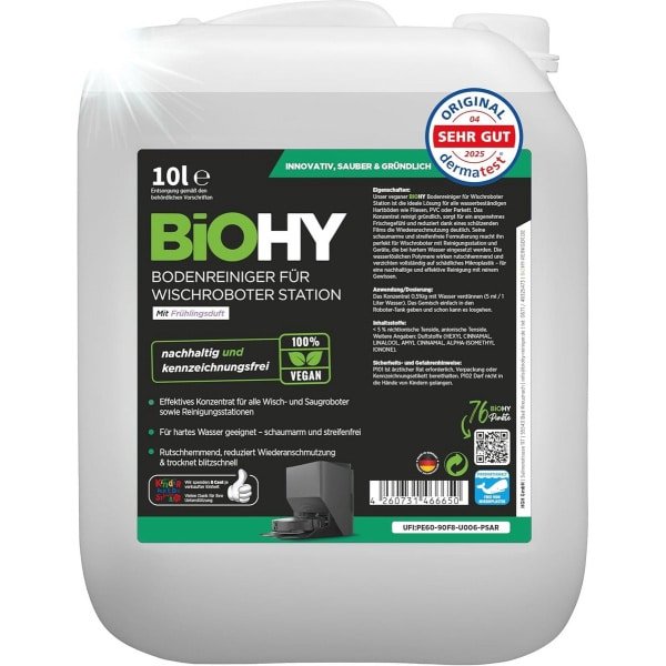 Vloerreiniger voor dweilrobot met lentegeur - 10 liter concentraat voor streeploze reiniging