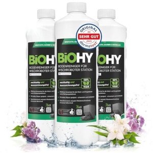 Vloerreiniger voor dweilrobot-station met lentegeur - 3 x 1 liter, concentraat voor wis- en zuigrobots, schuim-arm en streepvrij, voor alle vloeren