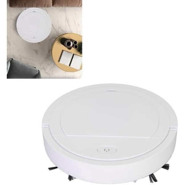 Vloerreinigingsrobot 3,7 V Robotstofzuiger Automatisch Opladen Via USB Ultradunne 3 In 1 Slimme Veegrobot Wit Voor Thuis