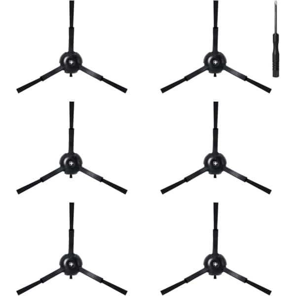 Zijborstels Vervangingsset voor Robotstofzuiger Modellen RV20 Max en RV30 Max - 6 Stuks