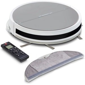 Zyrex® Robotstofzuiger met laadstation - Robotstofzuiger - Robotstofzuiger huisdieren - Wit / Grijs - 30cm x 30cm x 7cm