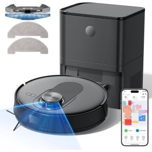 Zyrex® Robotstofzuiger met laadstation - Robotstofzuiger - Robotstofzuiger huisdieren - Zwart - 32cm x 10cm x 32cm