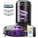 Zyrex® Robotstofzuiger met laadstation - Robotstofzuiger - Robotstofzuiger huisdieren - Zwart - ‎31cm x 31cm x 9cm