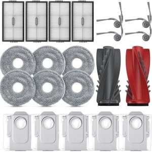 21 stuks Vervangende accessoires - geschikt voor Roborock Saros 10R, Qrevo CurvX en Qrevo Curv 2 Pro robotstofzuigers - 1 hoofdborstel, 4 zijborstels, 4 HEPA-filters, 6 reinigingsdoeken en 6 stofzakken.