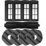 4x Filter, 4x Dweil doeken, 1x Hoofdborstel geschikt voor Eufy X9 Pro - Vervangingsset Robotstofzuiger Mop pads