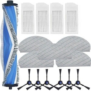 onderhoudsset robotstofzuiger - 16 stuks - Geschikt voor ECOVACS DEEBOT N20 - N20 PLUS - N20 PRO PLUS - Vervangingsset - met Wasbare Natte Dweilpads, rolborstel, Zijborstels, hepa filter