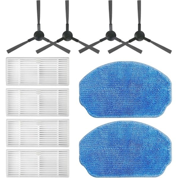 robotstofzuiger accessoires - Geschik voor MAMNV ZCWA BR150 - BR151 - met filter, mop pad en zijborstels - 10 stuks