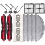 15 stuks - Stofzuiger accessoireset - geschikt voor Roborock Q10 VF+/PF Robotstofzuiger - 2 Hoofdborstel - 4 vacuümzak - 4 Dweildoek - 3 Zijborstels - 2 Filter