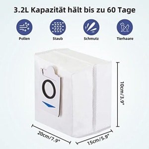 8 Stuks Stofzakken Accessoireset voor Robotstofzuigers - 3,2 L Capaciteit