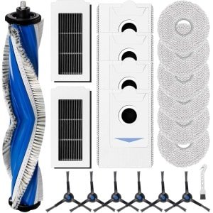 Accessoireset gescht voor Ecovacs Deebot X5 Omni/X5 Pro robotstofzuiger met 1 rolborstel, 2 HEPA-filters, 6 dweilen, 4 stofzakken, 6 zijborstels, 1 reinigingsborstel, reserveonderdelen voor veegmachines