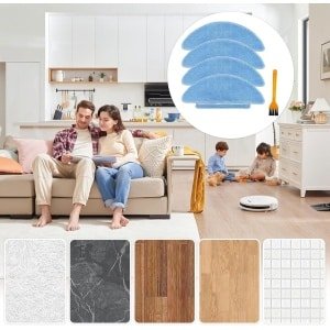 JGS Premium - Schoonmaakdoeken Set voor Robotstofzuigers - 4 Stuks - Microvezeldoeken - Reserveonderdeel voor Tikom, Lubluelu, LaResar, Honiture - Geschikt voor L9000, L8000, SL60D, L6 Nex, Q6 SE - Robotstofzuigeraccessoires