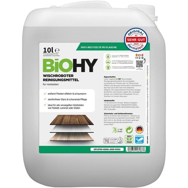 Vloerreiniger Concentraat voor Dweilrobots - 10L - Krachtig voor Parket & Laminaat