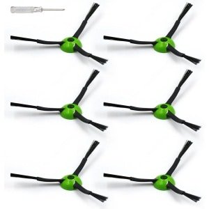 Zijborstels Accessoireset voor Robotstofzuiger - 6 Zwarte Zijborstels en 1 Schroevendraaier